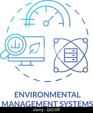 Icône de concept de gradient bleu du système de gestion environnementale Illustration de Vecteur