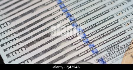 Des billets de cent dollars, des billets de fond des États-Unis. Argent, dollars américains de fond. Banque D'Images