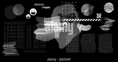 Motif Brutalisme. Les éléments de design de Memphis Illustration de Vecteur