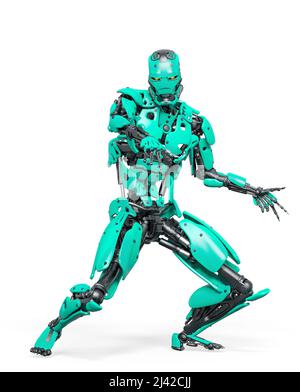 cyborg danse hiphop, 3d illustration Banque D'Images