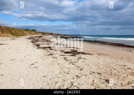 Belle plage de Towan près de Portscatho sur la péninsule de Roseland Cornwall Angleterre Royaume-Uni Banque D'Images