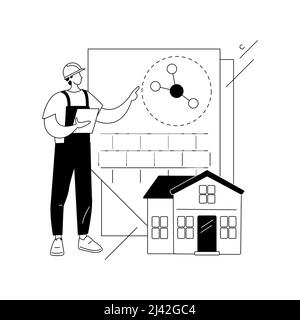 Matériaux de construction innovants résumé concept illustration vectorielle. Innovation technologique dans le secteur de la construction, ressources de pointe, brique intelligente, Nan Illustration de Vecteur