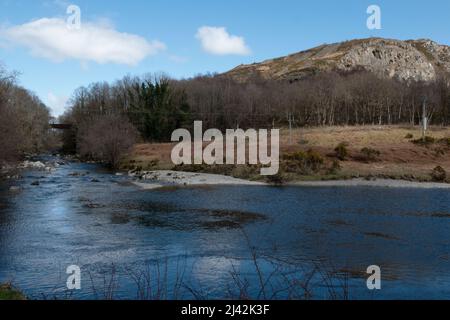 The River Wye, juste au sud de Rhayader, Powys, pays de Galles, Royaume-Uni Banque D'Images