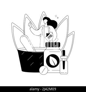 Illustration du vecteur de concept abstrait de l'homéopathie. Médecine homéopathique, traitement alternatif, approche holistique, méthode de l'homéopathie, médicament naturel, natu Illustration de Vecteur