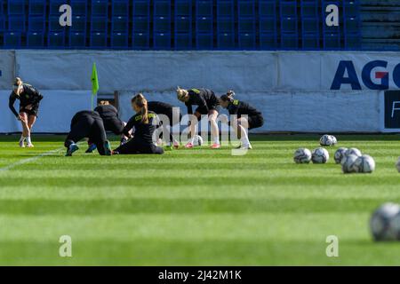 Teplice, République tchèque. 11th avril 2022. Les joueurs de la République tchèque pendant la dernière session d'entraînement devant la République tchèque contre l'Islande à Na Stinadlech, Teplice. Sven Beyrich/SPP crédit: SPP Sport Press photo. /Alamy Live News Banque D'Images