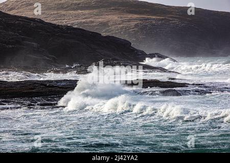 Barra - Terre et ciel dans les Hébrides. Banque D'Images