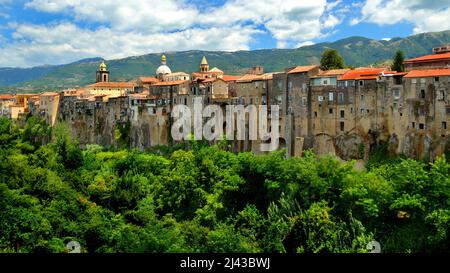 Vue sur Sant'Agata de' Goti, Italie Banque D'Images