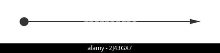 Ligne droite avec point de départ et flèche de fin. Symbole de direction, but, cible, chemin, défi facile, plan idéal et rapide, isolé sur fond blanc. Illustration graphique vectorielle Illustration de Vecteur