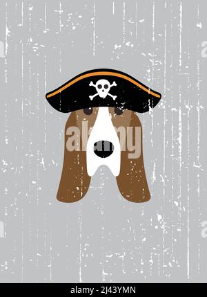 Portrait of dog, wearing something, cool style Stock Vector