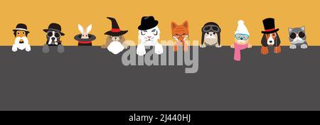 Portrait des animaux, portant quelque chose, style cool, cosplay Illustration de Vecteur