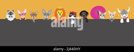 Portrait des animaux, portant quelque chose, style cool, cosplay Illustration de Vecteur
