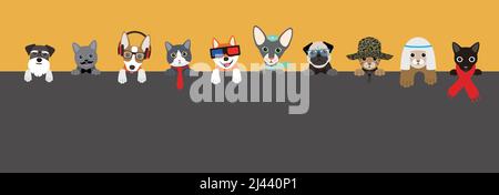 Portrait des animaux, portant quelque chose, style cool, cosplay Illustration de Vecteur