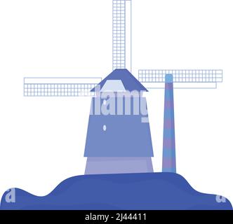 Image d'icône de moulin hollandais isolée vecteur Illustration de Vecteur