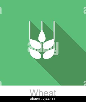 Illustration vectorielle de conception d'icône plate de blé Illustration de Vecteur