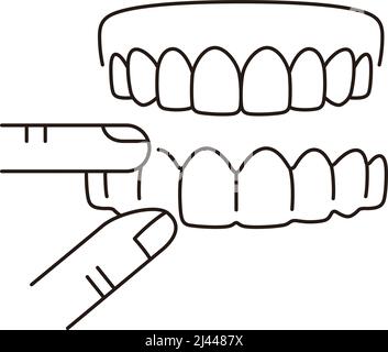 Dents invisibles bretelles fines icônes d'art de ligne Illustration de Vecteur