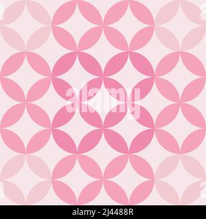 Motif rose en carreaux ronds à quatre feuilles sans couture. Arrière-plan de l'illustration numérique Illustration de Vecteur