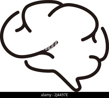 Icône de cerveau plat d'organe humain, illustration vectorielle Illustration de Vecteur