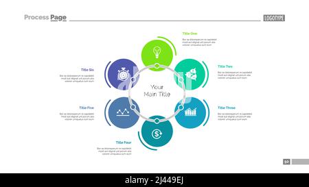 Graphique avec six modèles de diapositives. Données d'entreprise. Graphique, diagramme, conception. Concept créatif pour l'infographie, le projet. Peut être utilisé pour des sujets tels que Illustration de Vecteur