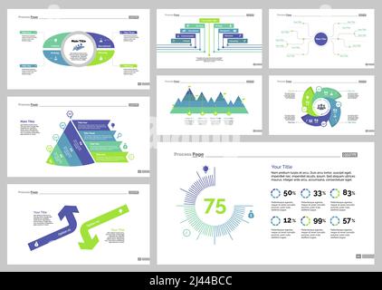 L'ensemble de conception d'infographies peut être utilisé pour la mise en page du flux de travail, le diagramme, le rapport annuel, la présentation, la conception Web. Concept d'entreprise et de gestion avec processus Illustration de Vecteur