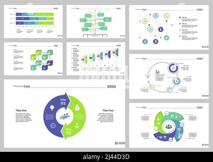 L'ensemble de conception d'infographies peut être utilisé pour la mise en page du flux de travail, le diagramme, le rapport annuel, la présentation, la conception Web. Concept commercial et financier avec processus, b Illustration de Vecteur