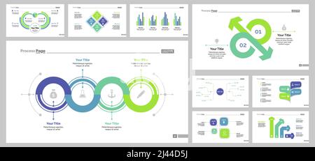 L'ensemble de conception d'infographies peut être utilisé pour la mise en page du flux de travail, le diagramme, le rapport annuel, la présentation, la conception Web. Concept d'entreprise et de gestion avec processus Illustration de Vecteur