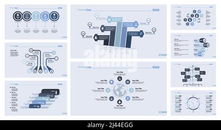 L'ensemble logistique peut être utilisé pour l'éducation, la formation et la présentation d'entreprise. Concept de développement avec étapes, options et organigrammes et percen Illustration de Vecteur