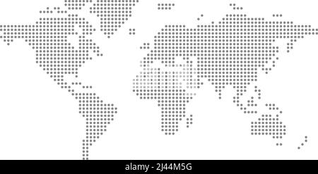 Carte mondiale des points, lettre majuscule à DEL, illustration vectorielle Illustration de Vecteur