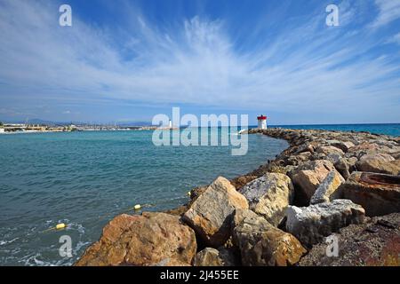 Hafenbucht, Villeneuve-Loubet, BEI Antibes, Département Alpes-Maritimes, Provence-Alpes-Côte d'Azur,Frankreich Banque D'Images