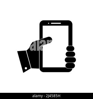 tenez l'illustration vectorielle du smartphone à la main Illustration de Vecteur