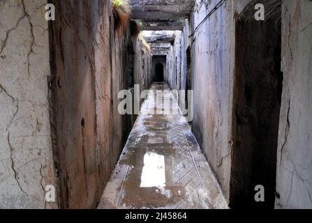 Vénétie, Italie. Plateau d'Asiago, fort Corbin, fortification italienne qui défendait le Val d'Astico. À la fin de la guerre, il a été dépoiné de toutes les parties métalliques.   Vénétie, Italie, Altopiano di Asiago o dei Sette Comuni. Forte Corbin, una fortificazione italiana a difesa della Val d'Astico. Alla fine della guerra fu spogliato di tutte le parti metaliche. Banque D'Images