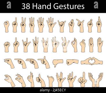 jeu d'icônes de mouvement de la main, illustration vectorielle Illustration de Vecteur