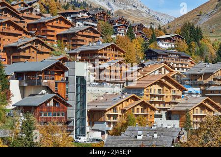 Le Grand-Bornand (Alpes françaises, centre-est de la France) : chalets au Chinaillon Banque D'Images