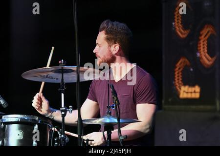 Rome, Italie. 11th avril 2022. Archibald Ligonniere live pendant le concert de Scott Henderson Trio à l'Auditorium Parco della Musica, 11th avril 2022, Rome, Italie crédit: Agence de photo indépendante/Alamy Live News Banque D'Images