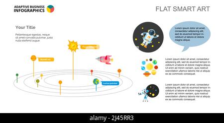 Diagramme de processus de concept d'astronomie. Données d'entreprise. Développement, exploration, diagramme. Concept pour infographie, modèles, présentation. Peut être utilisé pour la partie supérieure Illustration de Vecteur