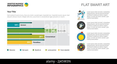 Graphique à barres à quatre colonnes. Données d'entreprise. Développement, exploration, diagramme. Concept pour infographie, modèles, présentation. Peut être utilisé pour des sujets tels que Illustration de Vecteur