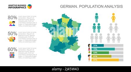 Graphique à barres. Diagramme de comparaison, graphique, présentation. Concept créatif pour l'infographique, la présentation, le projet, le rapport. Peut être utilisé pour des sujets comme la France, po Illustration de Vecteur