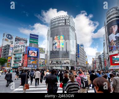 Japon. Tokyo. Shibuya Crossing à l'heure de pointe Banque D'Images