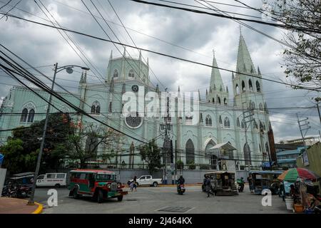 Manille, Philippines - 2022 mars : Basilique de Saint-Sébastien le 28 mars 2022 à Manille, Philippines. C'est la seule église ou basilique en acier en Asie. Banque D'Images