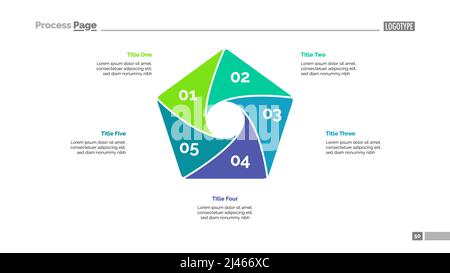Diagramme de cycle avec cinq éléments. Graphique du Pentagone, graphique, mise en page. Concept créatif pour l'infographique, la présentation, le projet, le rapport. Peut être utilisé pour la partie supérieure Illustration de Vecteur