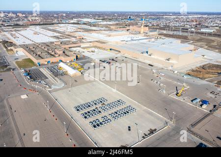 Véhicule électrique Hummer de GMC stationné à l'usine GM ZÉRO, Detroit-Hamtramck Assembly Centre, Detroit, MICHIGAN, États-Unis, 10 avril 2022 Banque D'Images