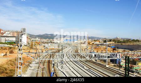 Adaptation pour le train à grande vitesse (AVE) à Barcelone, Catalunya, Espagne, Europe Banque D'Images