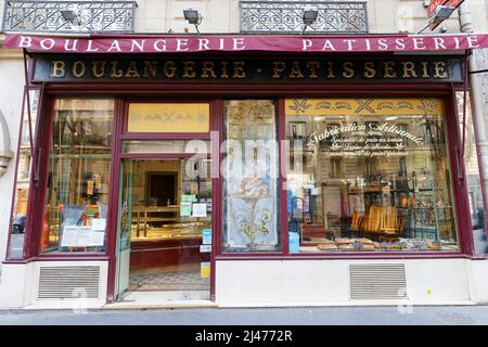 La boulangerie ancienne Boulangerie de Jeanne est située dans le quartier 11th de Paris, sur l'avenue Ledru Rollin. Banque D'Images