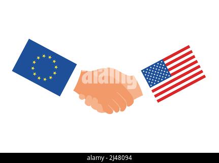 Tremble sur les mains, accord commercial européen américain, accord commercial Illustration de Vecteur