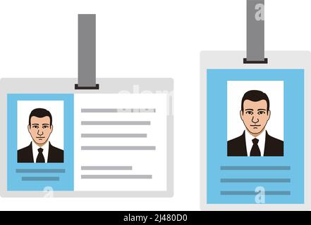 Businessman carte d'identité, badge d'illustration vectorielle Illustration de Vecteur