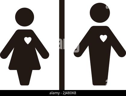 WC homme et femme icône noire design, illustration vectorielle Illustration de Vecteur