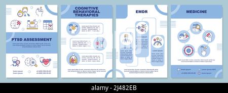 Bannière bleue des concepts de mot de traitement PTSD Illustration de Vecteur