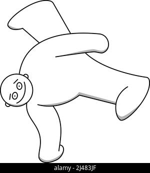 Dessin de l'homme breakdancing Illustration de Vecteur