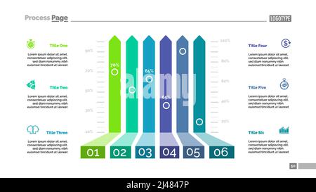 Six modèles de graphique à barres d'options pour la présentation. Illustration vectorielle. Éléments du diagramme, du graphique, de l'infographe. Croissance, statistiques, affaires ou analyse Illustration de Vecteur