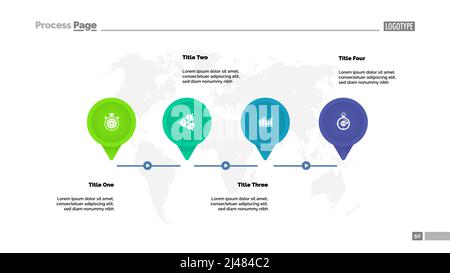 Modèle de diagramme de chronologie en quatre étapes. Données d'entreprise. Graphique, graphique, conception. Concept créatif pour l'infographie, rapport. Peut être utilisé pour des sujets comme econo Illustration de Vecteur
