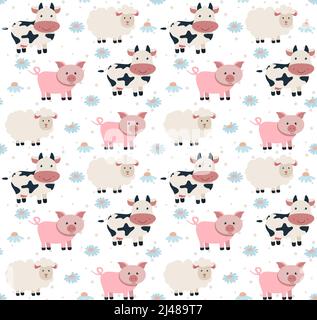Joli motif pute sans couture pour les vaches. Illustration vectorielle. SPE 10 Illustration de Vecteur